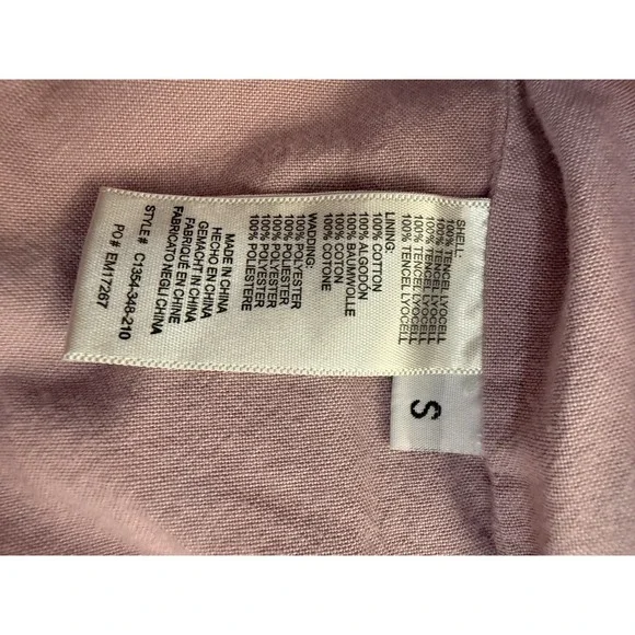 Anthropologie Cloth & Stone Bomber Jacket Small Denim Blue Chambray Zip Puffer - Picture 6 of 10